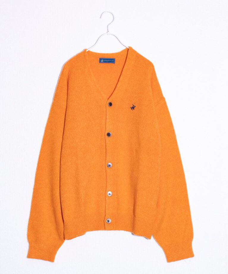 GLOSTER「【BEVERLY HILLS POLO CLUB】モヘヤライクカーディガン ワンポイント刺繍」|カーディガン|オレンジ