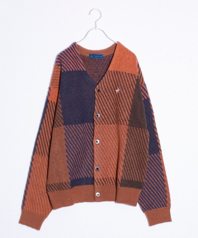 GLOSTER「【BEVERLY HILLS POLO CLUB】モヘヤライクカーディガン ワンポイント刺繍」|カーディガン|オレンジ系その他