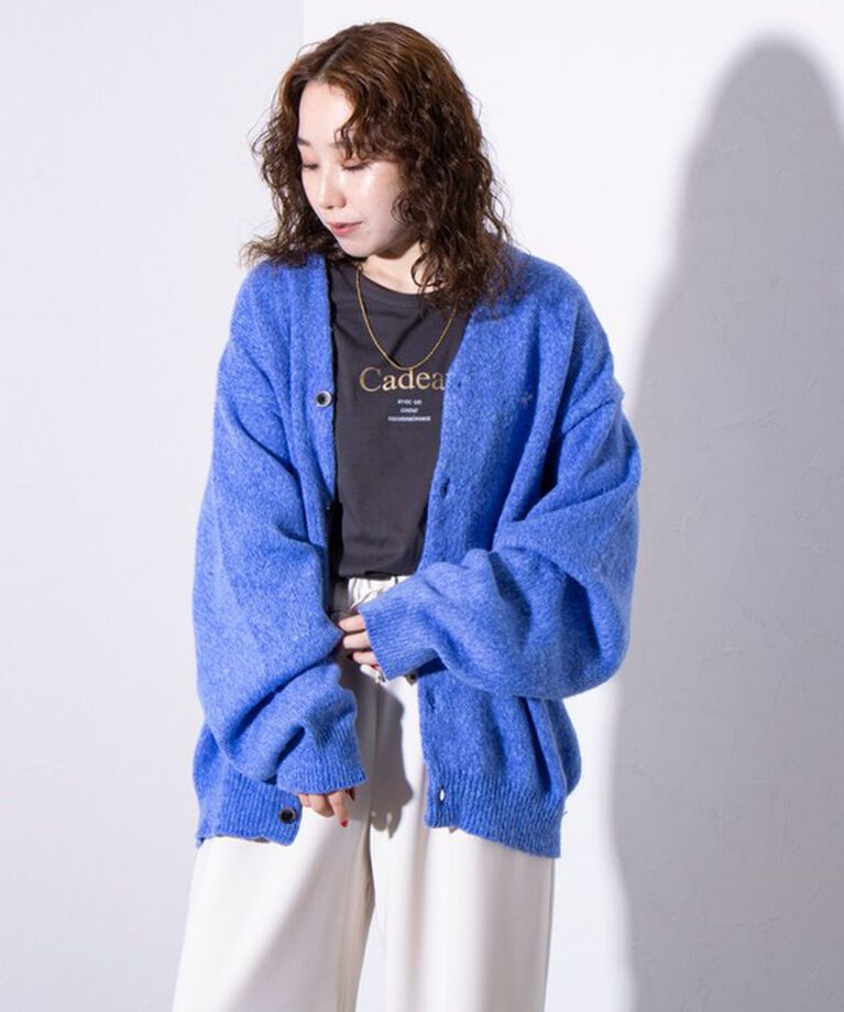 GLOSTER「【BEVERLY HILLS POLO CLUB】モヘヤライクカーディガン ワンポイント刺繍」|カーディガン|