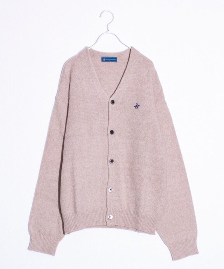 GLOSTER「【BEVERLY HILLS POLO CLUB】モヘヤライクカーディガン ワンポイント刺繍」|カーディガン|ベージュ