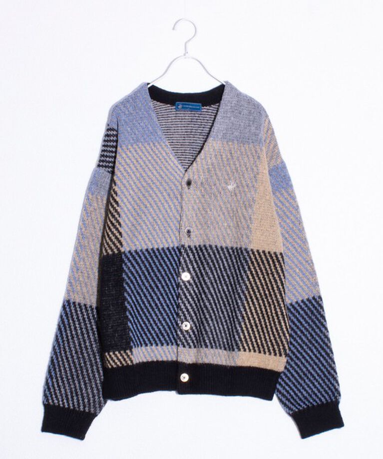 GLOSTER「【BEVERLY HILLS POLO CLUB】モヘヤライクカーディガン ワンポイント刺繍」|カーディガン|チャコールグレー
