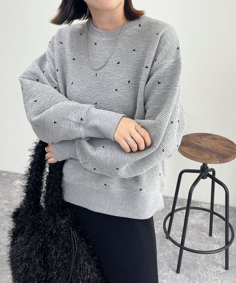 fredy emue「ハート刺繍スウェットプルオーバー」|スウェット・ジャージ|