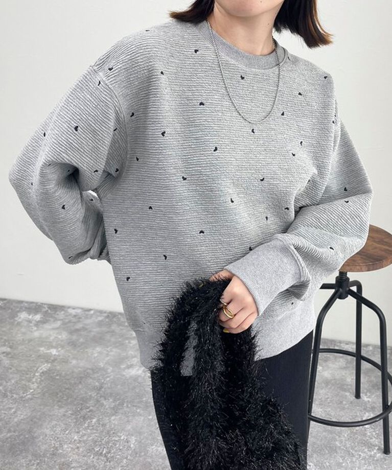 fredy emue「ハート刺繍スウェットプルオーバー」|スウェット・ジャージ|