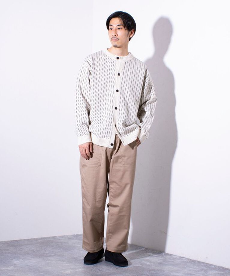 GLOSTER「【GLOSTER/グロスター】バーズアイ柄 クルーネック ニットカーディガン」|カーディガン|