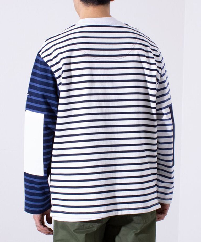GLOSTER「【GLOSTER/グロスター】バスクボーダー  エルボーパッチ ボーダーロンT」|Tシャツ・カットソー|