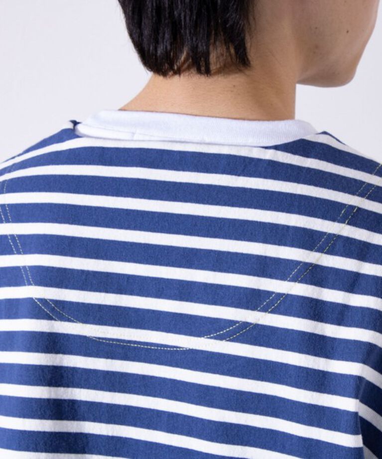 GLOSTER「【GLOSTER/グロスター】バスクボーダー  エルボーパッチ ボーダーロンT」|Tシャツ・カットソー|