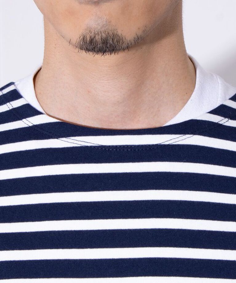 GLOSTER「【GLOSTER/グロスター】バスクボーダー  エルボーパッチ ボーダーロンT」|Tシャツ・カットソー|