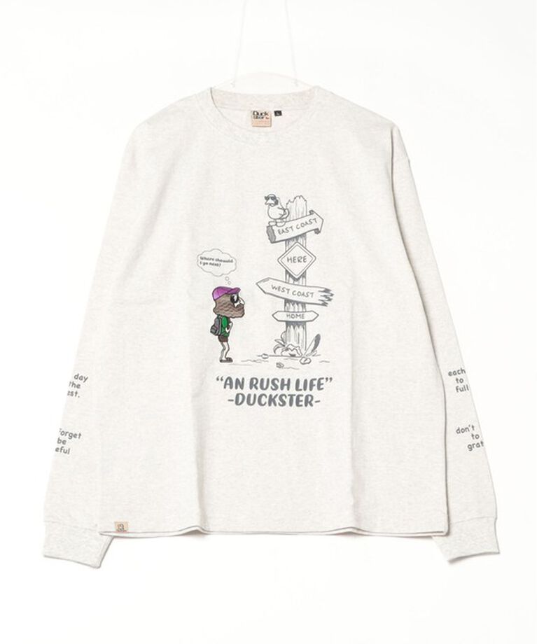 FREDY MAC「【Duckster/ダックスター】吸水速乾天竺 AN RUSH LIFE ロングスリーブTシャツ」|Tシャツ・カットソー|エクリュ