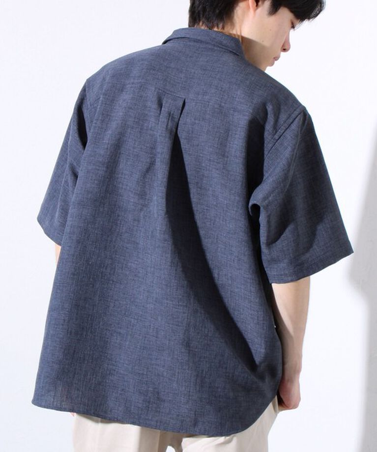 GLOSTER「【GLOSTER/グロスター】リネンライクキャンバス GOODNESS刺繍 半袖シャツ」|シャツ・ブラウス|