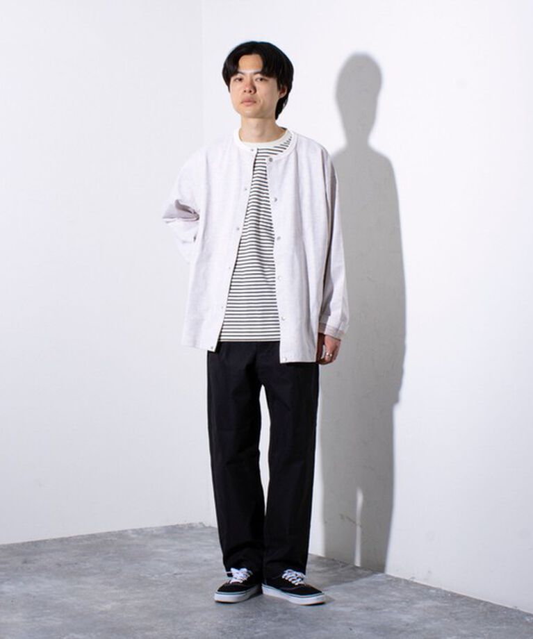 GLOSTER「【GLOSTER/グロスター】BACK FANCY 裏地配色クルーネックカーディガン スナップボタン」|カーディガン|