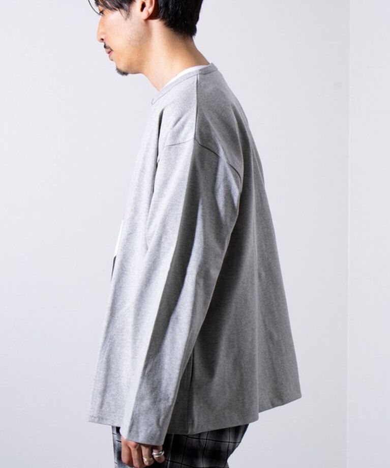 GLOSTER「【GLOSTER/グロスター】BACK FANCY 裏地配色クルーネックカーディガン スナップボタン」|カーディガン|