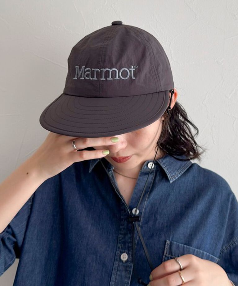 fredy emue「【Marmot/マーモット】ロングブリムロゴキャップ」|キャップ・キャスケット|チャコールグレー