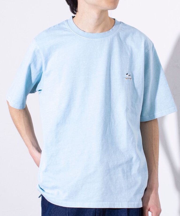 GLOSTER「【GLOSTER/グロスター】16天竺 フレンチブルドッグ刺繍 ショートスリーブTシャツ」|Tシャツ・カットソー|