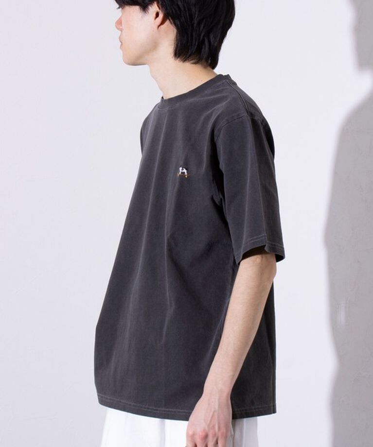 GLOSTER「【GLOSTER/グロスター】16天竺 フレンチブルドッグ刺繍 ショートスリーブTシャツ」|Tシャツ・カットソー|