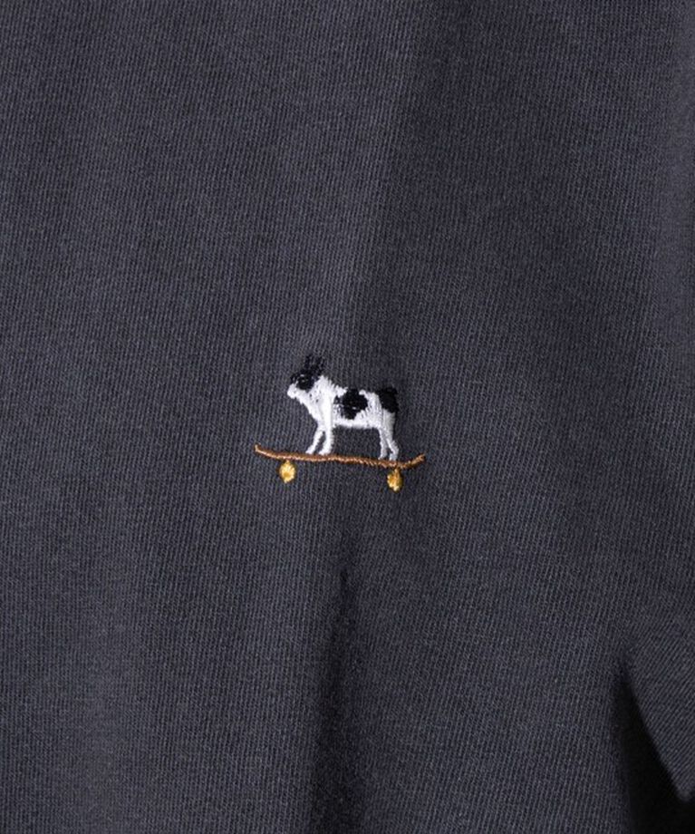 GLOSTER「【GLOSTER/グロスター】16天竺 フレンチブルドッグ刺繍 ショートスリーブTシャツ」|Tシャツ・カットソー|