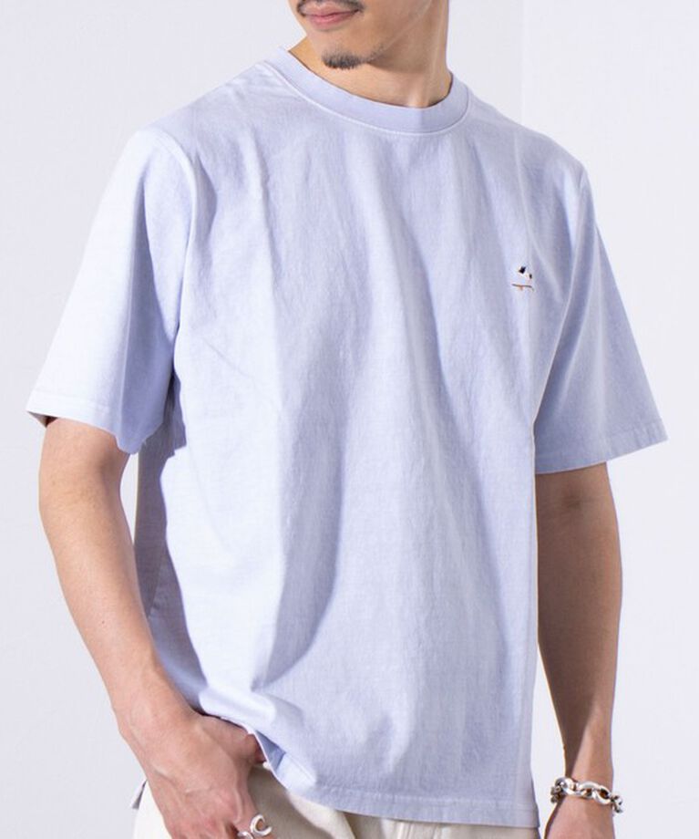 GLOSTER「【GLOSTER/グロスター】16天竺 フレンチブルドッグ刺繍 ショートスリーブTシャツ」|Tシャツ・カットソー|