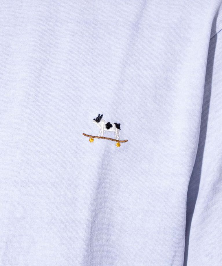 GLOSTER「【GLOSTER/グロスター】16天竺 フレンチブルドッグ刺繍 ショートスリーブTシャツ」|Tシャツ・カットソー|