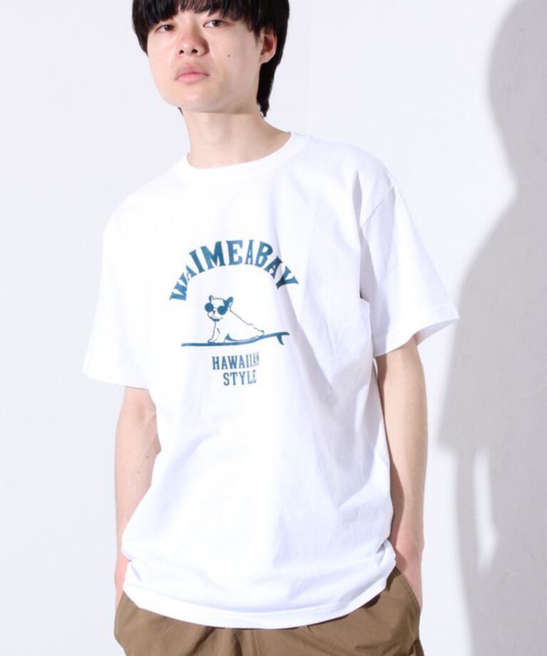GLOSTER「【GLOSTER/グロスター】ハワイヌ ワイメアベイ クルーネック プリントTシャツ」|Tシャツ・カットソー|