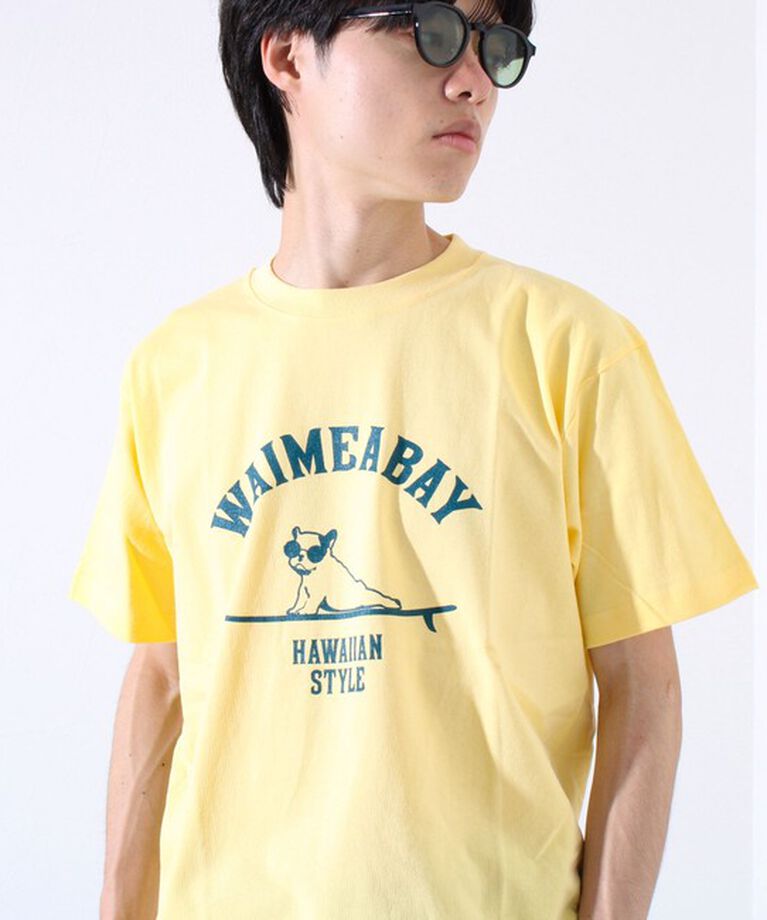 GLOSTER「【GLOSTER/グロスター】ハワイヌ ワイメアベイ クルーネック プリントTシャツ」|Tシャツ・カットソー|