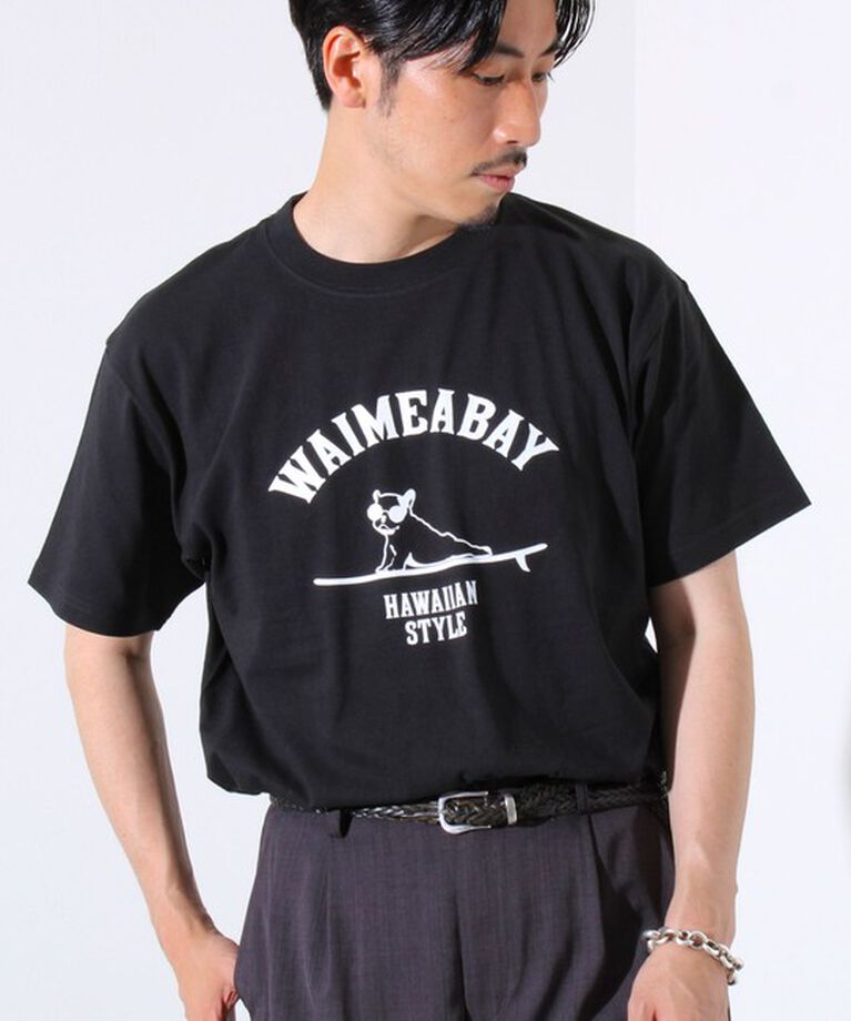 GLOSTER「【GLOSTER/グロスター】ハワイヌ ワイメアベイ クルーネック プリントTシャツ」|Tシャツ・カットソー|
