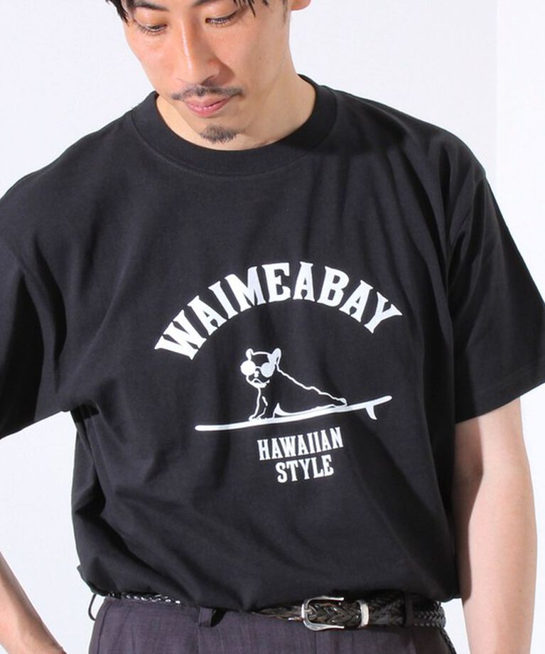GLOSTER「【GLOSTER/グロスター】ハワイヌ ワイメアベイ クルーネック プリントTシャツ」|Tシャツ・カットソー|