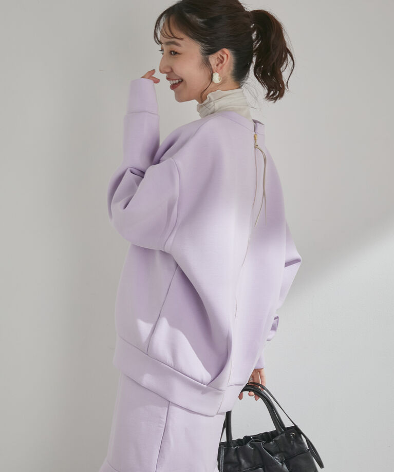 VIS「【モイストスフレタッチ】アルガンオイルでしっとり。バックフルジッププルオーバー」|スウェット・ジャージ|