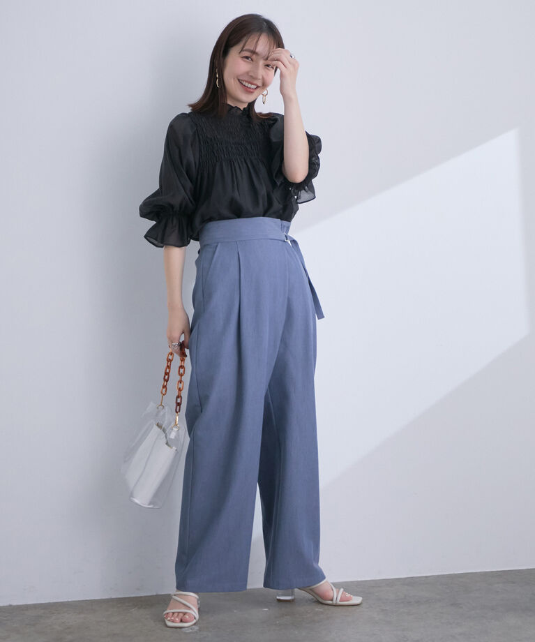 VIS「【高橋愛さんコラボ】上品な透け感で透明感をプラス。シアーブラウス」|シャツ・ブラウス|