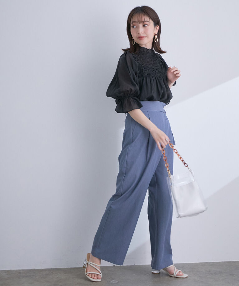 VIS「【高橋愛さんコラボ】上品な透け感で透明感をプラス。シアーブラウス」|シャツ・ブラウス|