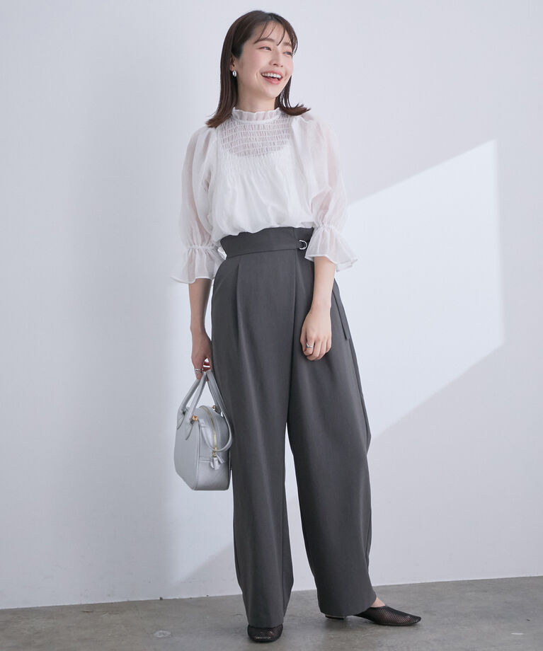 VIS「【高橋愛さんコラボ】上品な透け感で透明感をプラス。シアーブラウス」|シャツ・ブラウス|