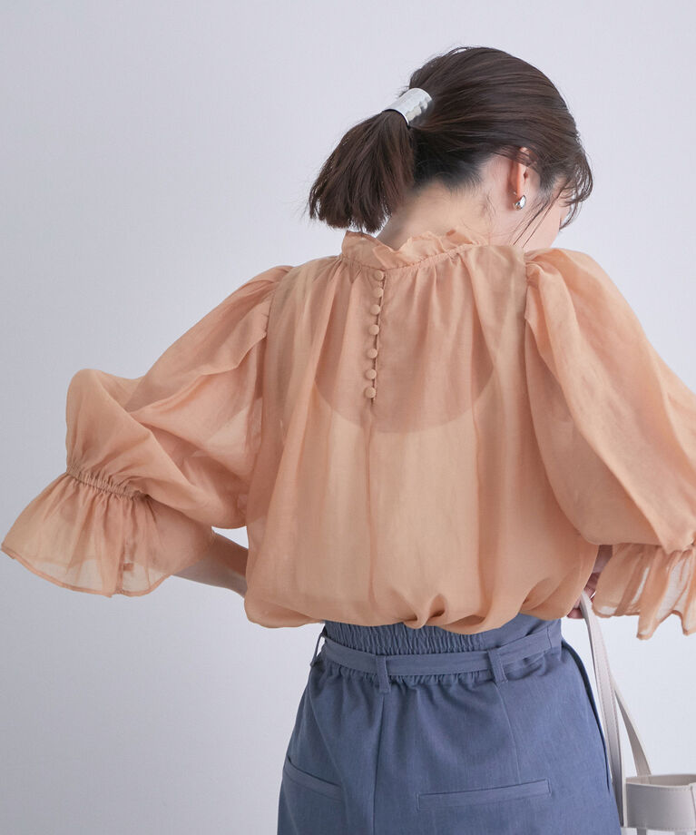 VIS「【高橋愛さんコラボ】上品な透け感で透明感をプラス。シアーブラウス」|シャツ・ブラウス|
