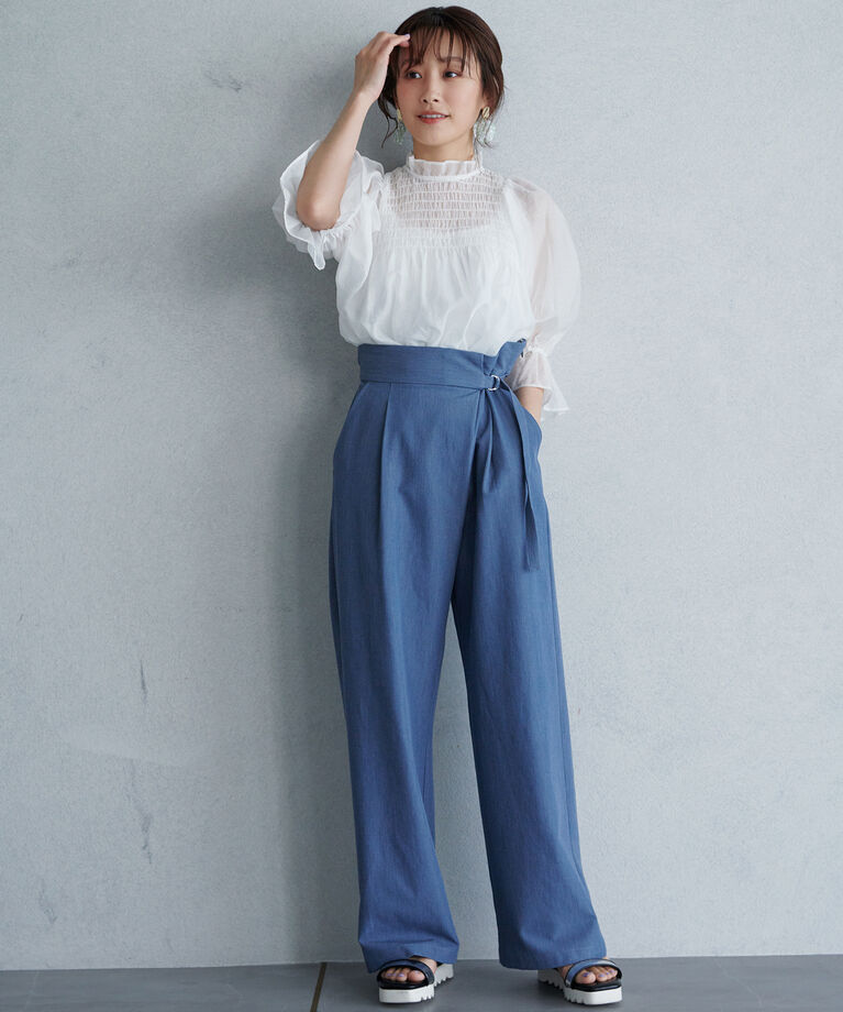 VIS「【高橋愛さんコラボ】上品な透け感で透明感をプラス。シアーブラウス」|シャツ・ブラウス|