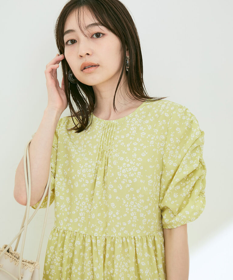 VIS「【EASY CARE】袖ボリュームフラワープリントワンピース」|ワンピース|