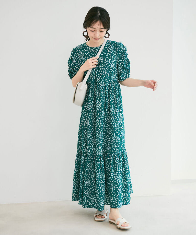 VIS「【EASY CARE】袖ボリュームフラワープリントワンピース」|ワンピース|