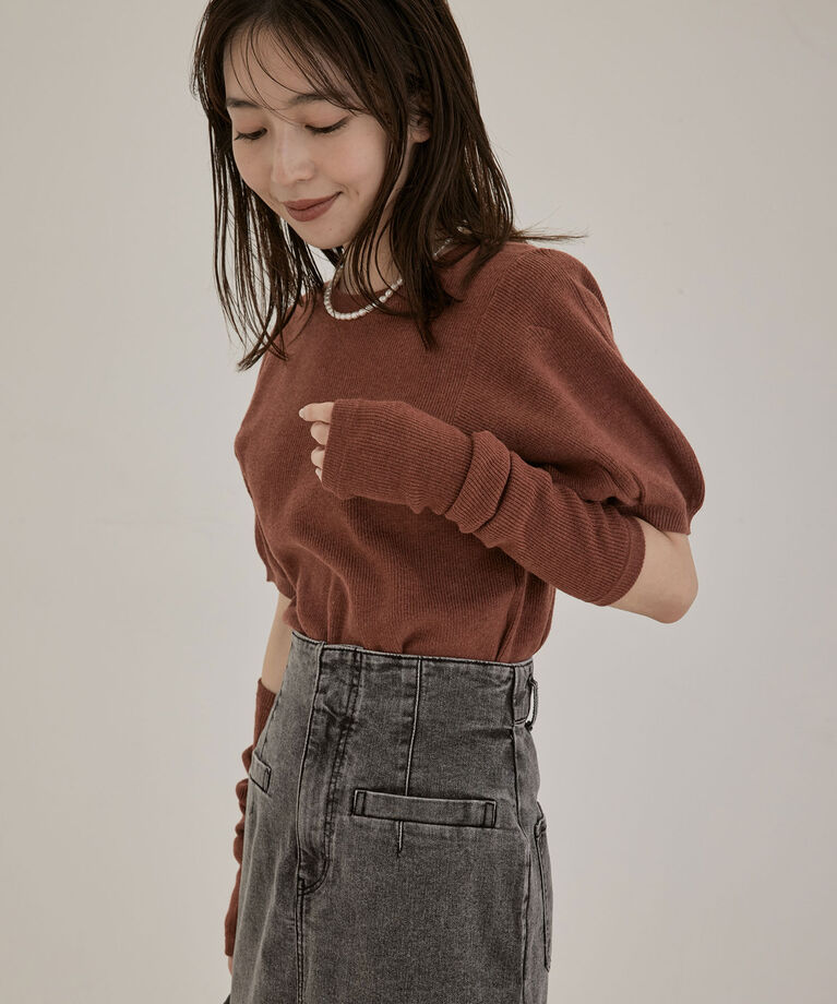 VIS「【前後2WAY】グローブ付きニットプルオーバー【sustainable】」|ニット・セーター|
