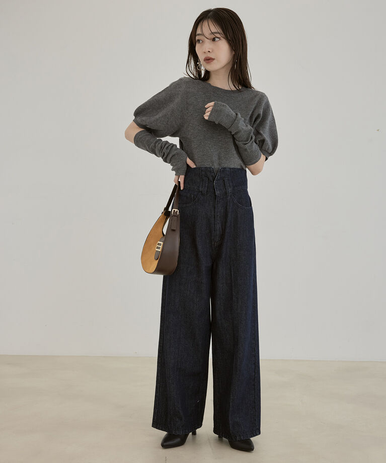 VIS「【前後2WAY】グローブ付きニットプルオーバー【sustainable】」|ニット・セーター|
