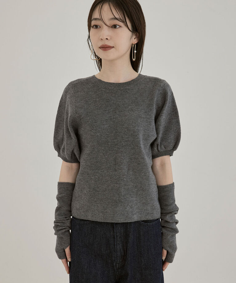 VIS「【前後2WAY】グローブ付きニットプルオーバー【sustainable】」|ニット・セーター|