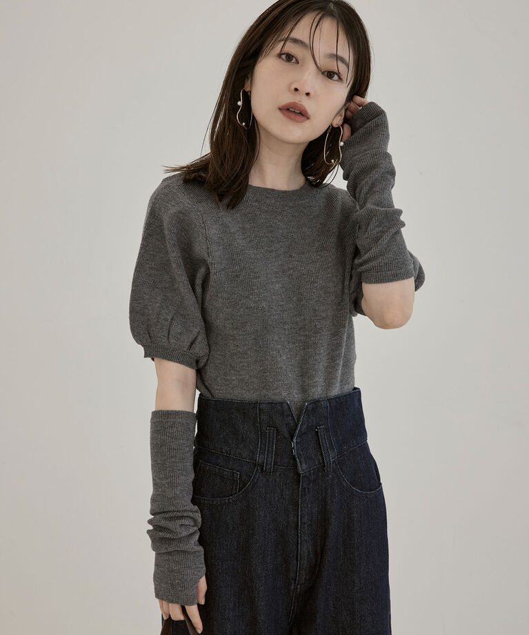 VIS「【前後2WAY】グローブ付きニットプルオーバー【sustainable】」|ニット・セーター|