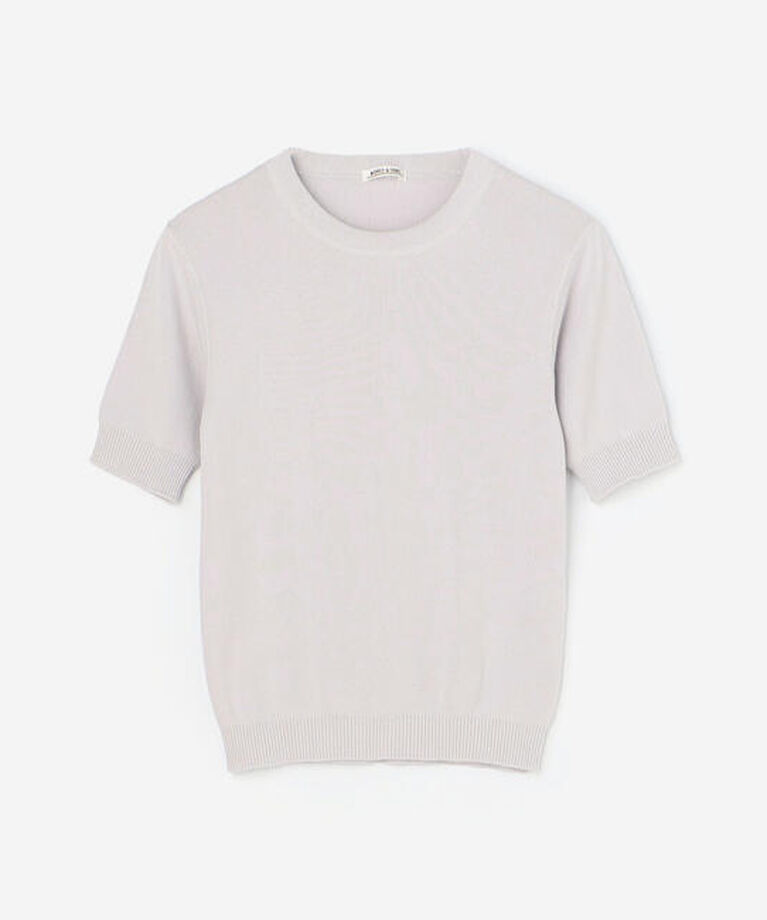 Morris & Sons「MORRIS & SONS | コットン 半袖ニットTシャツ WOMEN」|ニット・セーター|LTGREY