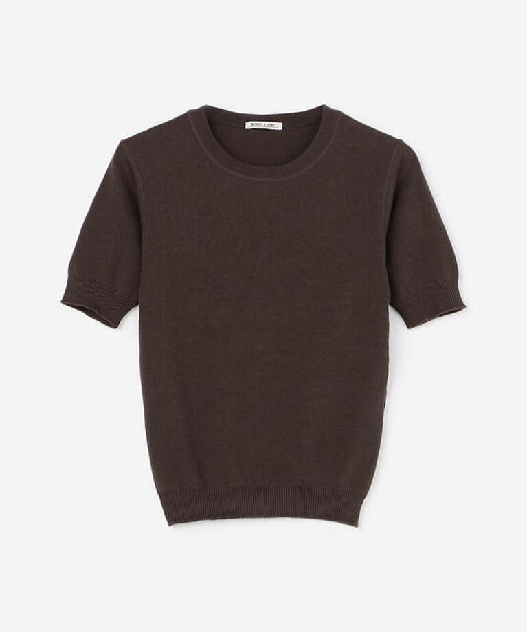 Morris & Sons「MORRIS & SONS | コットン 半袖ニットTシャツ WOMEN」|ニット・セーター|