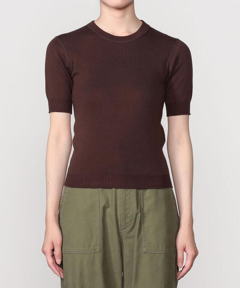 Morris & Sons「MORRIS & SONS | コットン 半袖ニットTシャツ WOMEN」|ニット・セーター|