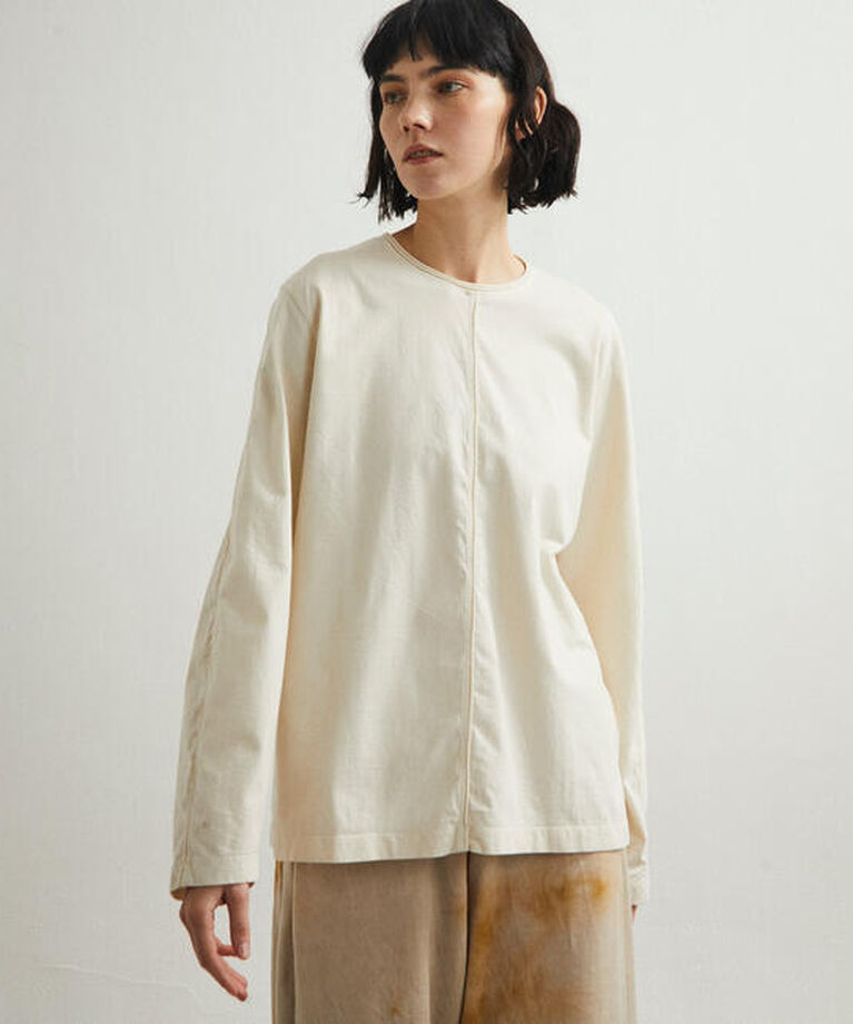 unfil「unfil | コットンジャージー ガーメントダイクルーネックTシャツ WOMEN」|Tシャツ・カットソー|