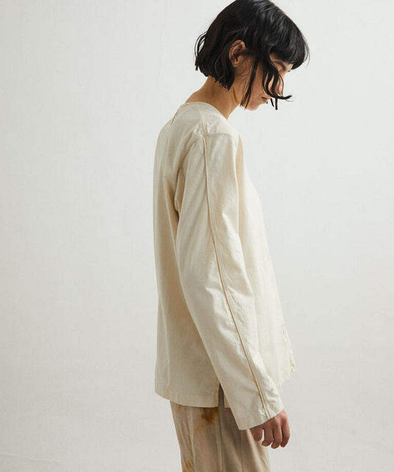 unfil「unfil | コットンジャージー ガーメントダイクルーネックTシャツ WOMEN」|Tシャツ・カットソー|
