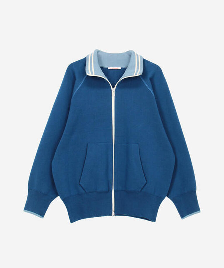  「RYE TENDER | 〈別注〉 コットンニット トラックジャケット MEN」|ニット・セーター|BLUE