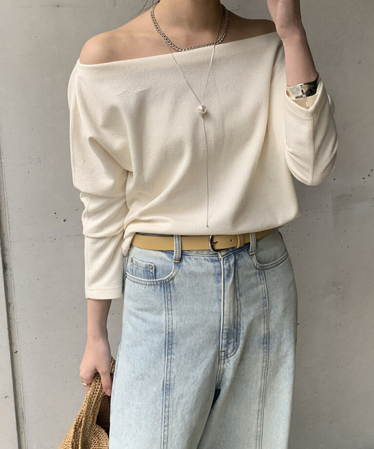  「ブークレーダンボールオフショル」|Tシャツ・カットソー|オフホワイト