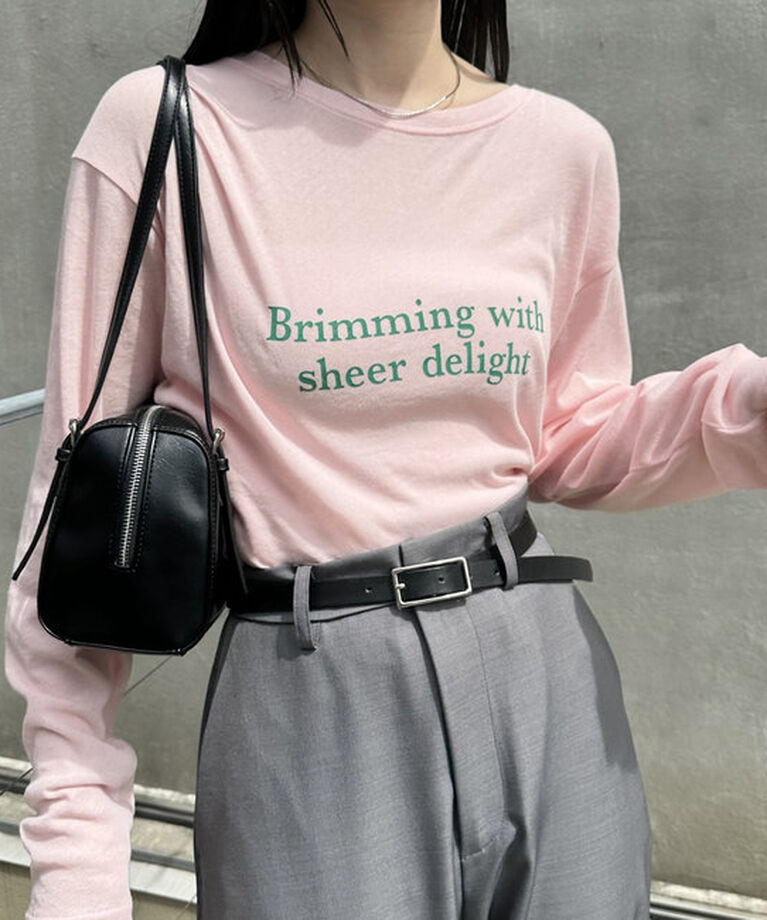  「シアーロゴロングTシャツ」|Tシャツ・カットソー|ピンク