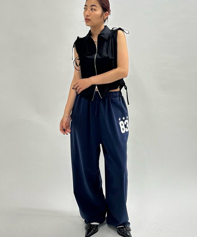  「【Six M/シックスエム】ギャザーリボンノースリシャツ」|シャツ・ブラウス|