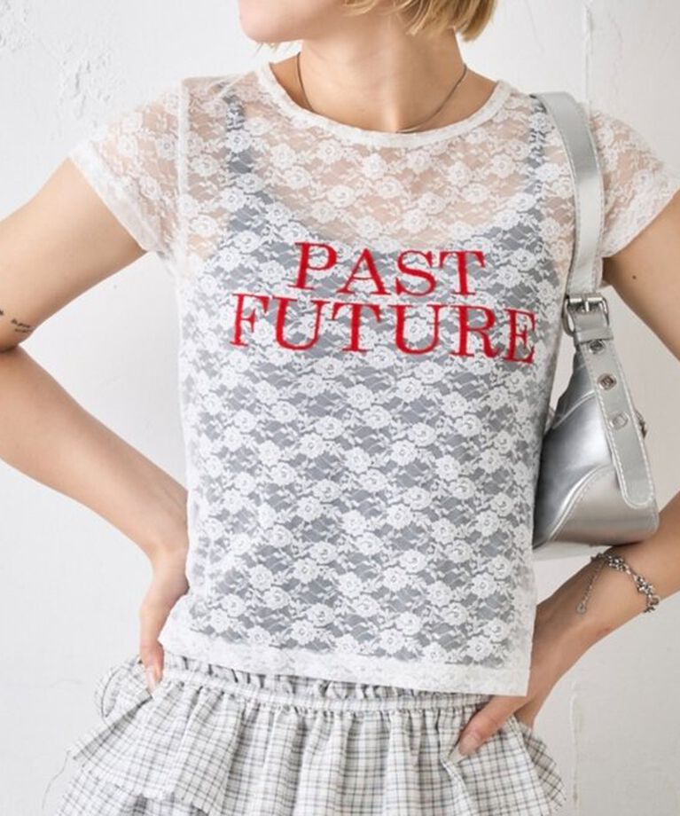  「PAST FUTURE レースTEE」|Tシャツ・カットソー|ホワイト