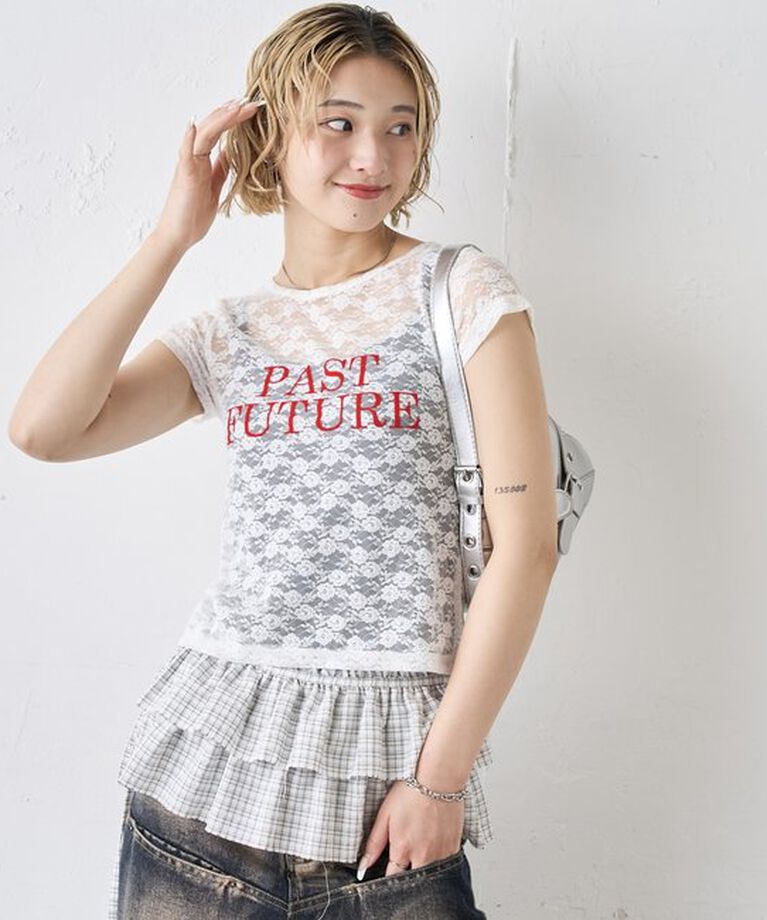  「PAST FUTURE レースTEE」|Tシャツ・カットソー|