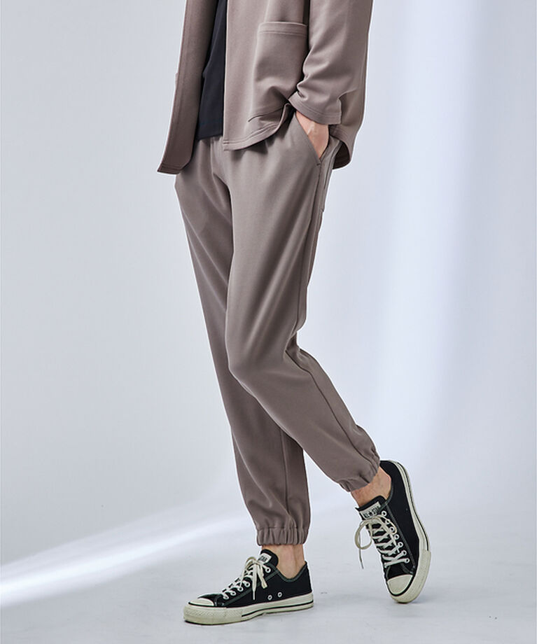 ABAHOUSE「【セットアップ対応】ハイストレッチ ジョーゼット ジョガーパンツ」|その他|グレージュ