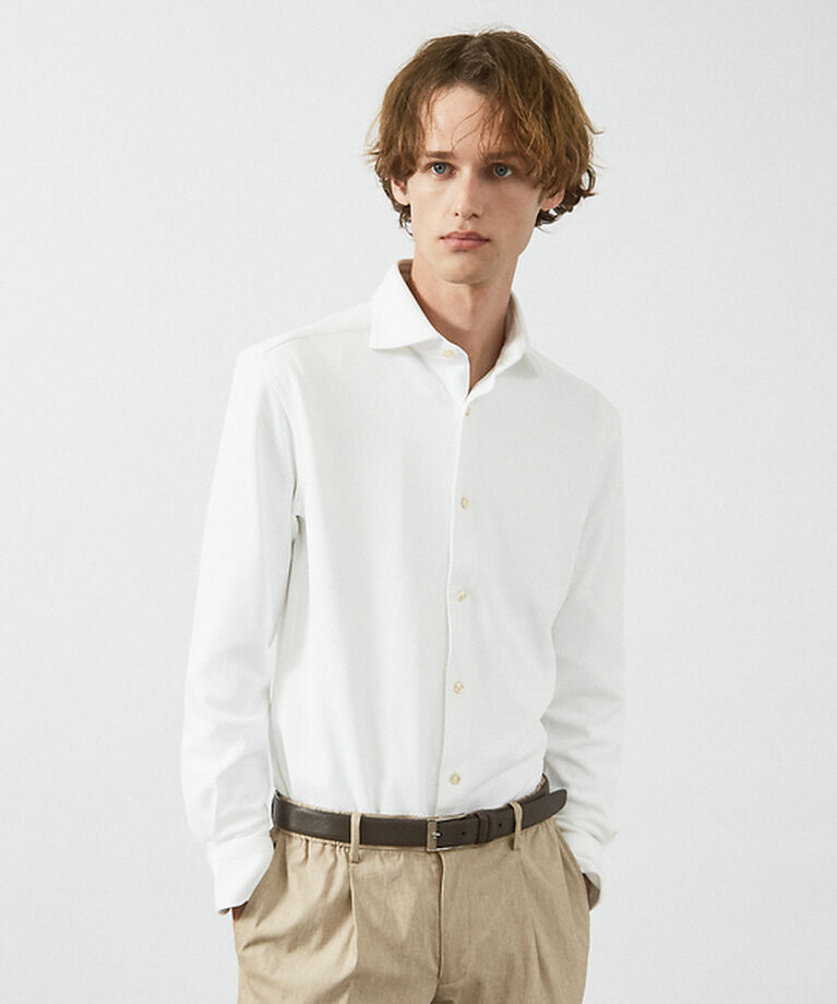 ABAHOUSE「【FLEX SHIRTS】COOLMAX EcoMade ダブルピケ ジャージシ」|シャツ・ブラウス|